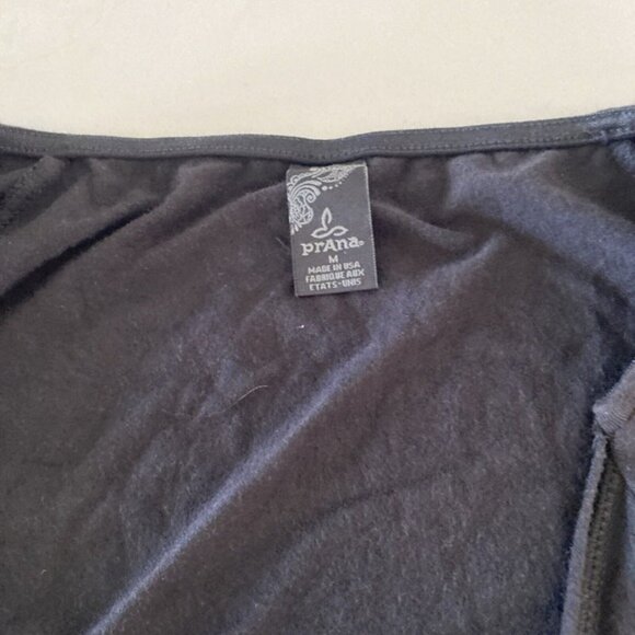 PrAna Cardigan Cascade Waterfall Open Front Sweater Organic Cotton Black Sz M - Picture 2 of 9